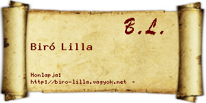 Biró Lilla névjegykártya